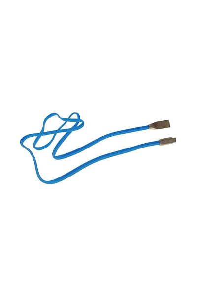 OEM Cablu USB 2.0 la microUSB,100cm, plat, cauciucat, metal, albastru