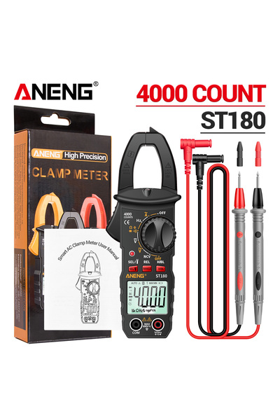 Choice1 ST180 Black(box) ANENG ST180 Digital Clamp Meter 4000 Counts AC Current Ammeter Multimeter Voltage