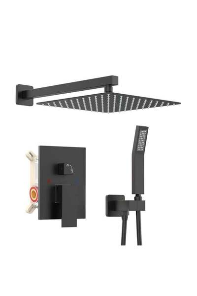 COOYA 12 Inch Matte Black Shower System with High Pressure Rain Shower Head, Handheld Shower head