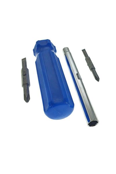 OEM 4in1 screwdriver, with 118x11mm shaft, 2 straight heads of 5 and 6 mm, 2 cross heads of 5 and 6 mm