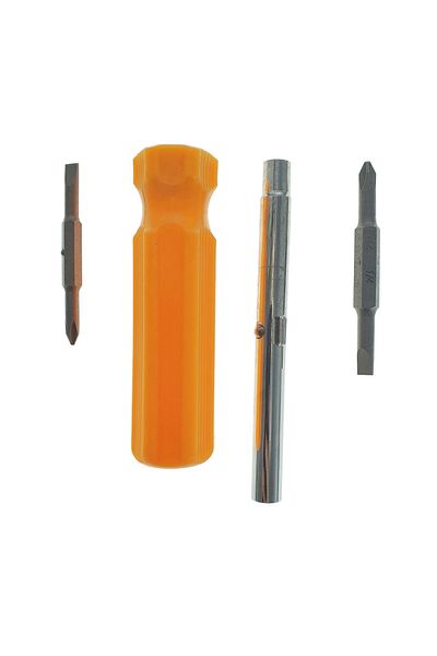 OEM 4in1 screwdriver, with 118x11mm shaft, 2 straight heads of 5 and 6 mm, 2 cross heads of 5 and 6 mm