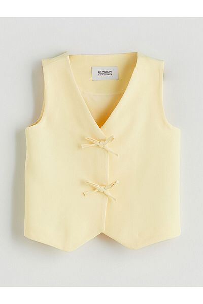 LC Waikiki New Season Bow Detailed Girls Classic Vest - S5Qe84Z4