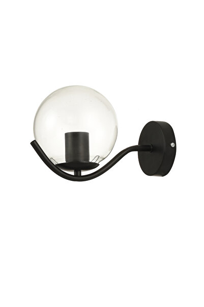 Avizemoda Ranya Sconce Transparent Glass Living Room Modern Wall Sconce (Black)