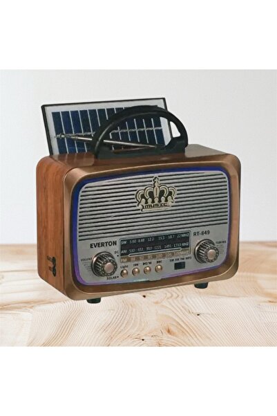 OnlyTech Kaliteli RT-849 Nostalji Solar Güneş Enerjili Ledli Bluetooth/USB/Sd...