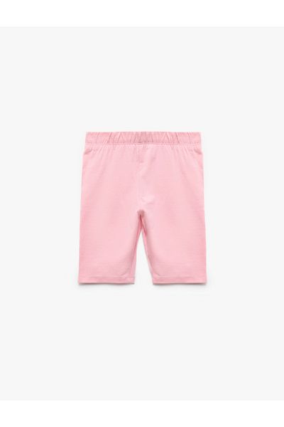 Koton New Season Cotton Basic Short Leggings with Elastic Waist