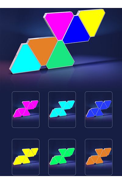 sharpdo E-Sports Smart Home TV Background RGB Triangle Splicing Light Ambient Light, Set of 6 Pieces