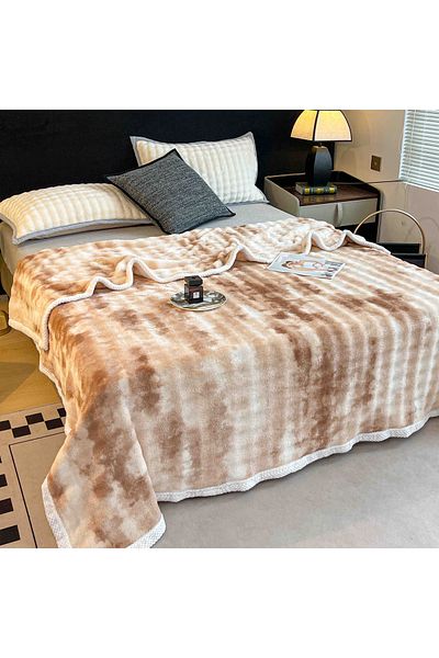 CHIRASO Cocolino CHIRASO Blanket, Gradient Pattern, 200x230cm, Soft and Warm, light brown
