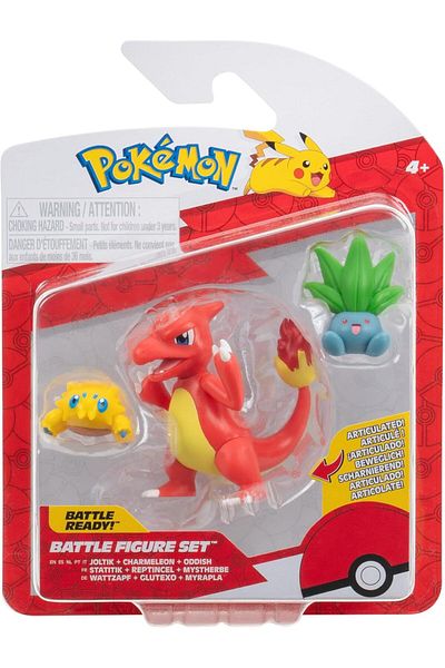 Feyza Oyuncak Pokemon Battle Ready - Charmeleon Joltik and Oddish Set of 3 Character Figures