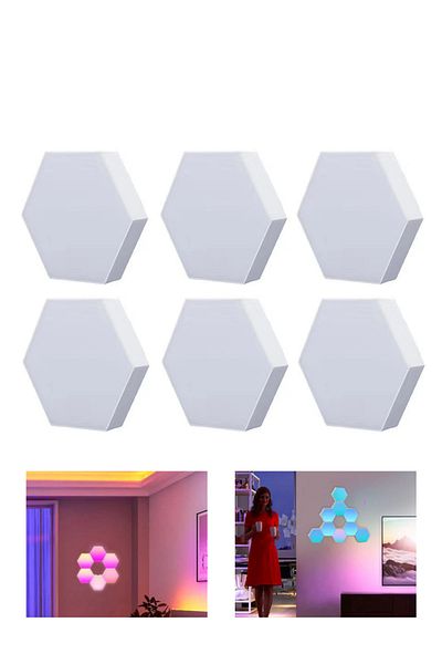 sharpdo RGB Hexagonal Atmosphere Quantum Light Background Light, DIY Free Splicing Light