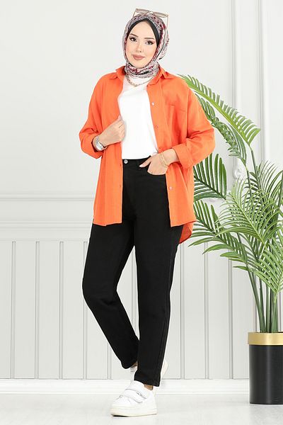 ModaMerve Mom Women's Pants 4607Drn1148-M Black Jeans