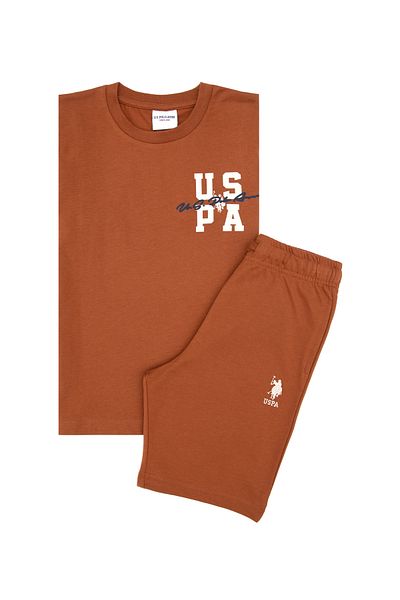 U.S. Polo Assn. Boy's Brown Pajama Set 50310807-Vr029