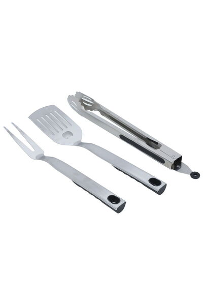 Generic Al Saif Gallery Steel Grill Tools Set, 45×6/43×10/40×4 cm, 3 Pieces -...