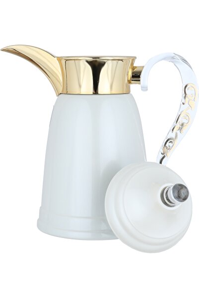 Alsaif Gallery Termos Dallah Tamim 0.35L, Transparent Handle, Pearl Gold Exterior