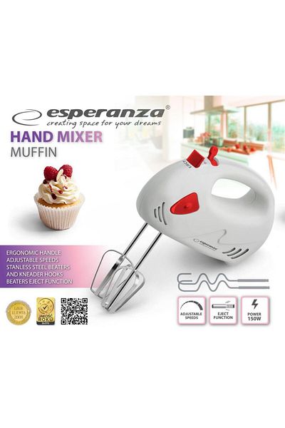 ESPERANZA Esperanza EKM007R Muffin Hand Mixer, 125W