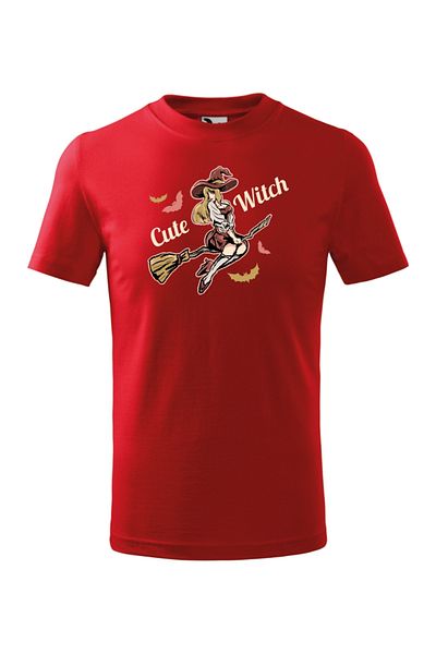 Funny Gift Cute Witch Girls Short Sleeve T-Shirt