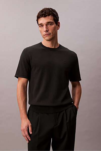 Calvin Klein Erkek Kısa Kollu Supima Pamuklu T-Shirt - Siyah