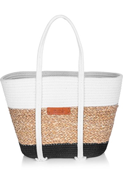 Generic حقيبة ترمس من الخوص من معرض السيف، 50 × 30 سم - أبيض