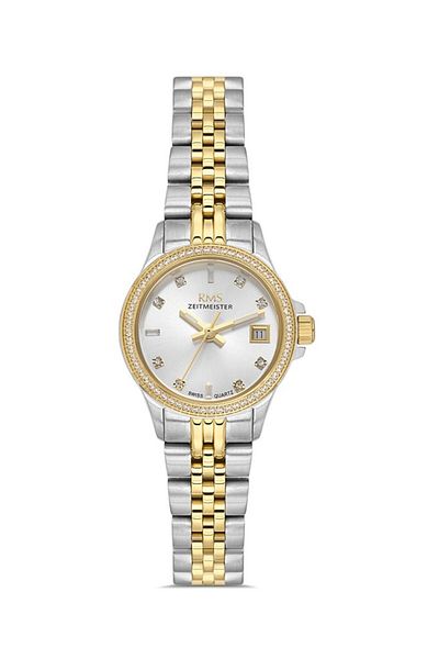 RMS Zeitmeister Rms.1.Ag1604.05 Sapphire Glass Steel Cord Steel Case with Stone Design 5 Atm Water Resistant