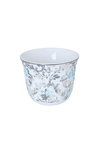 Alsaif Gallery Saif Gallery Porcelain + Glass Tea Serving Set, 29 Pieces, Grey-White Pattern