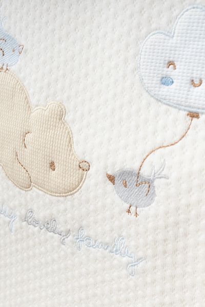 Bebitof Cute Polar Bear Patterned Cotton Double Layer 90X90 cm Quilted Baby Blanket
