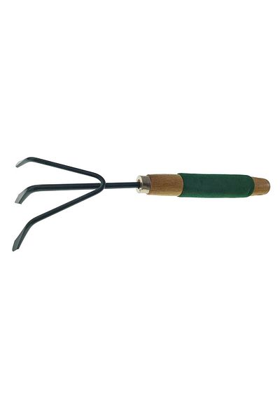 OEM Mini grebla de gradina cu 3 brate, 305mm lungime, din otel, verde