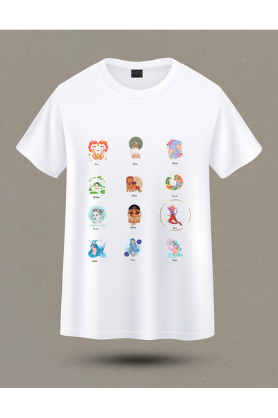 Oylem Burçlar Tişörtü – Kişiye Özel İşaretlemeli Astro T-shirt (Unisex / Oversize)