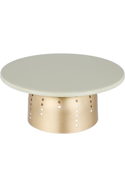 Generic حامل كيك فولاذي من معرض السيف، 10 × 24 × 24 سم - بيج ذهبي