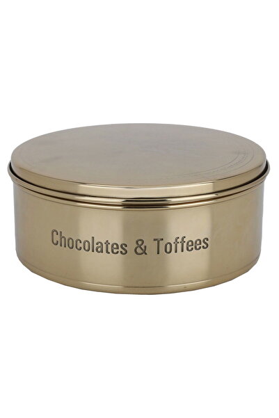 Generic صندوق فولاذي من معرض السيف، 20 سم، دائري الشكل مع غطاء - ذهبي