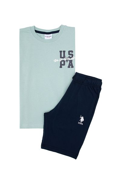 U.S. Polo Assn. Boy's Water Green Pajama Set 50310807-Vr048