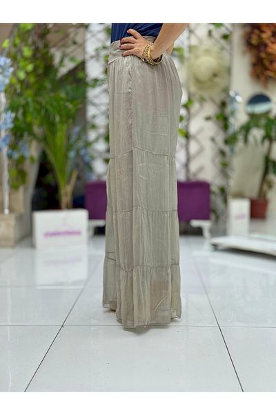 Punta Otantik Nc5391 Italian Silk Baggy Trousers Mink