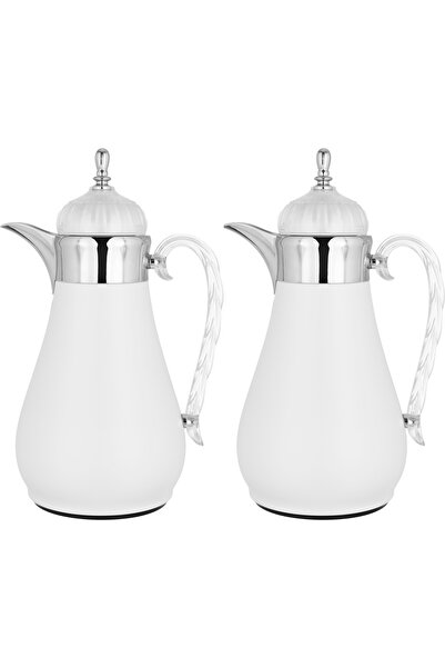 AZOZ MERCHLY Al Hanouf Thermos Set, 3 Pieces - Pearl Silver