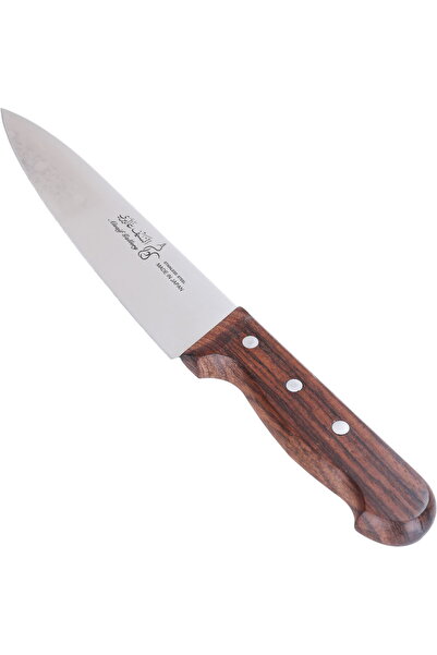 Generic Steel Al Saif Gallery kitchen knife, size 7, with wooden handle - silver