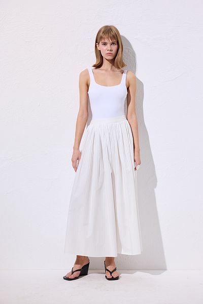 Manuka Pilified Wide Skirt Ecru