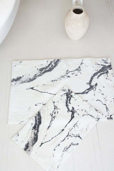 TRYOLE Marmera Πατάκι 2 τεμαχίων 40X60+60X90 Σκούρο Γκρι