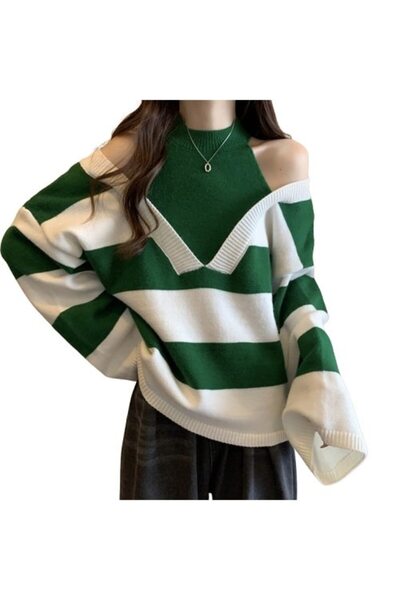 OEM Hanorac cu maneci lungi, alb-verde