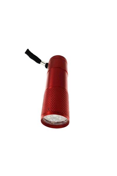 ESPERANZA Flashlight with 9 LEDs, Esperanza ALTAIR, aluminum body, length 90mm, 3xAAA, red