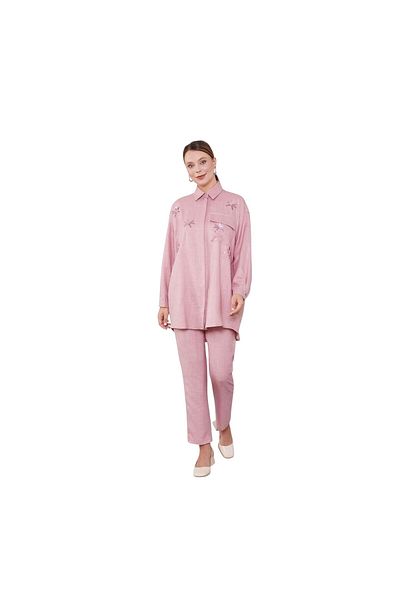 Levidor Sequined Shirt Collar Double Suit