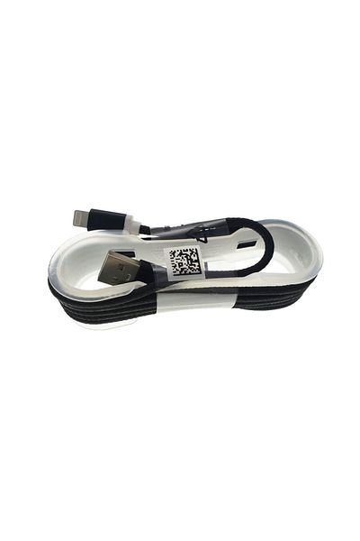 OEM USB 2.0 cable compatible with lightning connector, textile sheath, 100cm, black