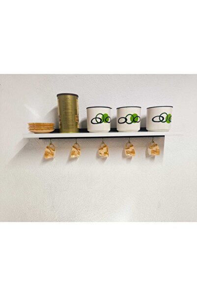 dekoriumm Mutfak Rafı Bardak Askısı Kahve Fincanı Kupa Askısı Düzenleyici 5 K...