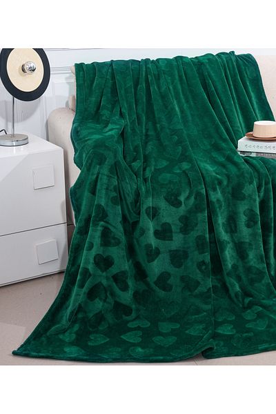 CHIRASO Cocolino CHIRASO Blanket 200x230, Heart Pattern, Soft, Colorful, for Double Bed, green