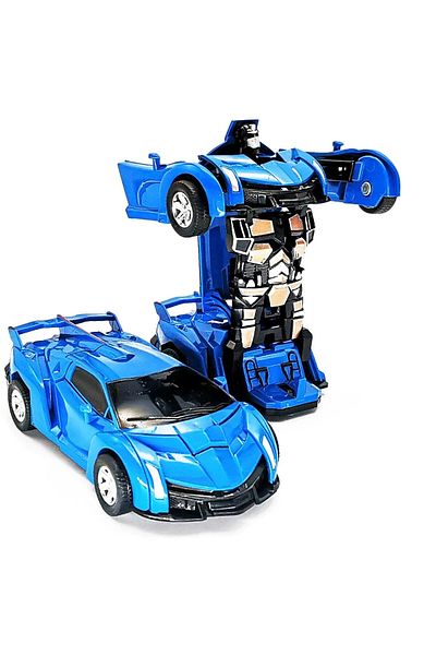 Ailenizin Oyuncakçısı Transformers Robot Pull Drop Self Transforming Lamborghini Car Blue