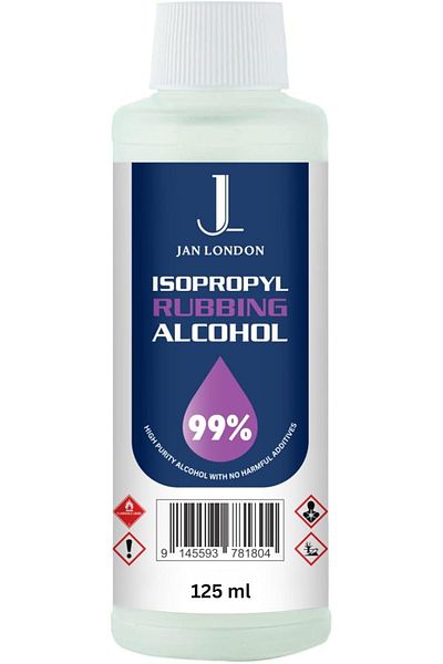 JAN LONDON Isopropyl Rubbing Alcohol 99.9% 125ml | High-Purity Multipurpose Cleaner for Home, First-Aid & More