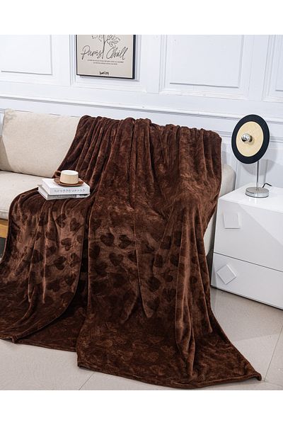 CHIRASO Cocolino CHIRASO Blanket 200x230, Heart Pattern, Soft, Colorful, for Double Bed, brown