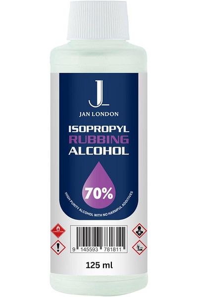 JAN LONDON Isopropyl Rubbing Alcohol 70% 125ml | Antiseptic & Cleaner for Wounds, Surfaces & Electronics