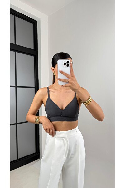 Gaus Anthracite Adjustable Strap Bralet Gaus00595