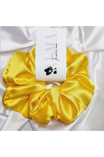 Alma Elastic de păr satinat XL, galben strălucitor, Alma