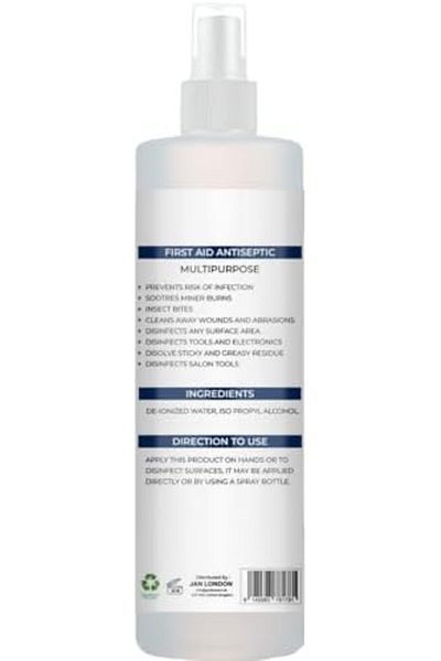 JAN LONDON Isopropyl Rubbing Alcohol 70% 500ml Spray | Antiseptic & Cleaner for Wounds, Surfaces & Electronics