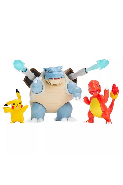 Feyza Oyuncak Pokemon Battle Pack - Blastoise Pikachu and Charmeleon Set of 3 Character Figures