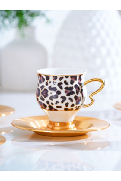 ACAR LEOPAR DESEN METAL TABAKLI 2025 FİNCAN TAKIMI 6 LI