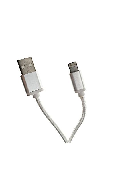 OEM USB 2.0 lightning cable, textile sheath, 100cm, white